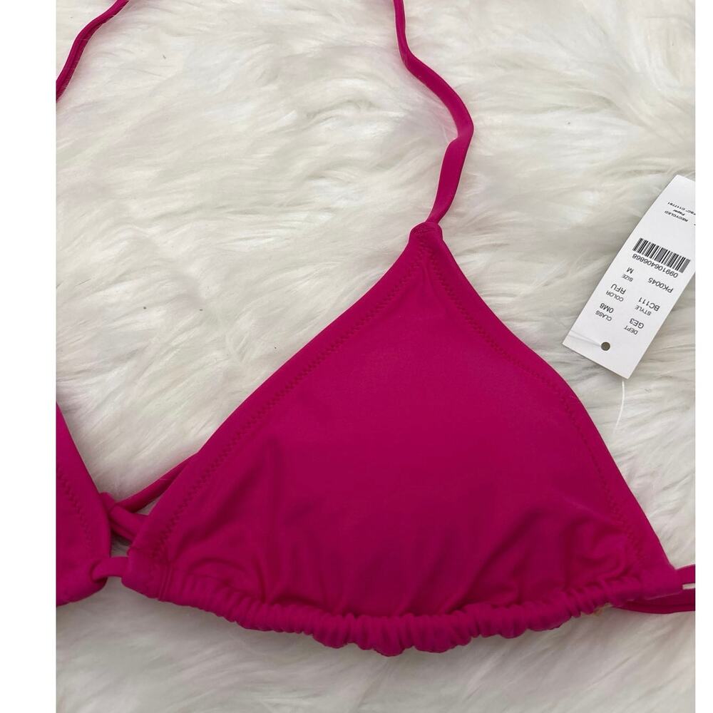 J. Crew NWT Heritage Triangle Bikini Top Radiant Fuschia Size Medium - Picture 3 of 7